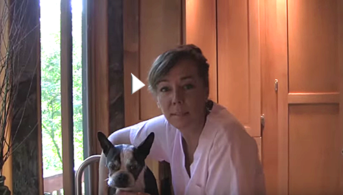 Dr. Karen BEcker and her dog Rosco.